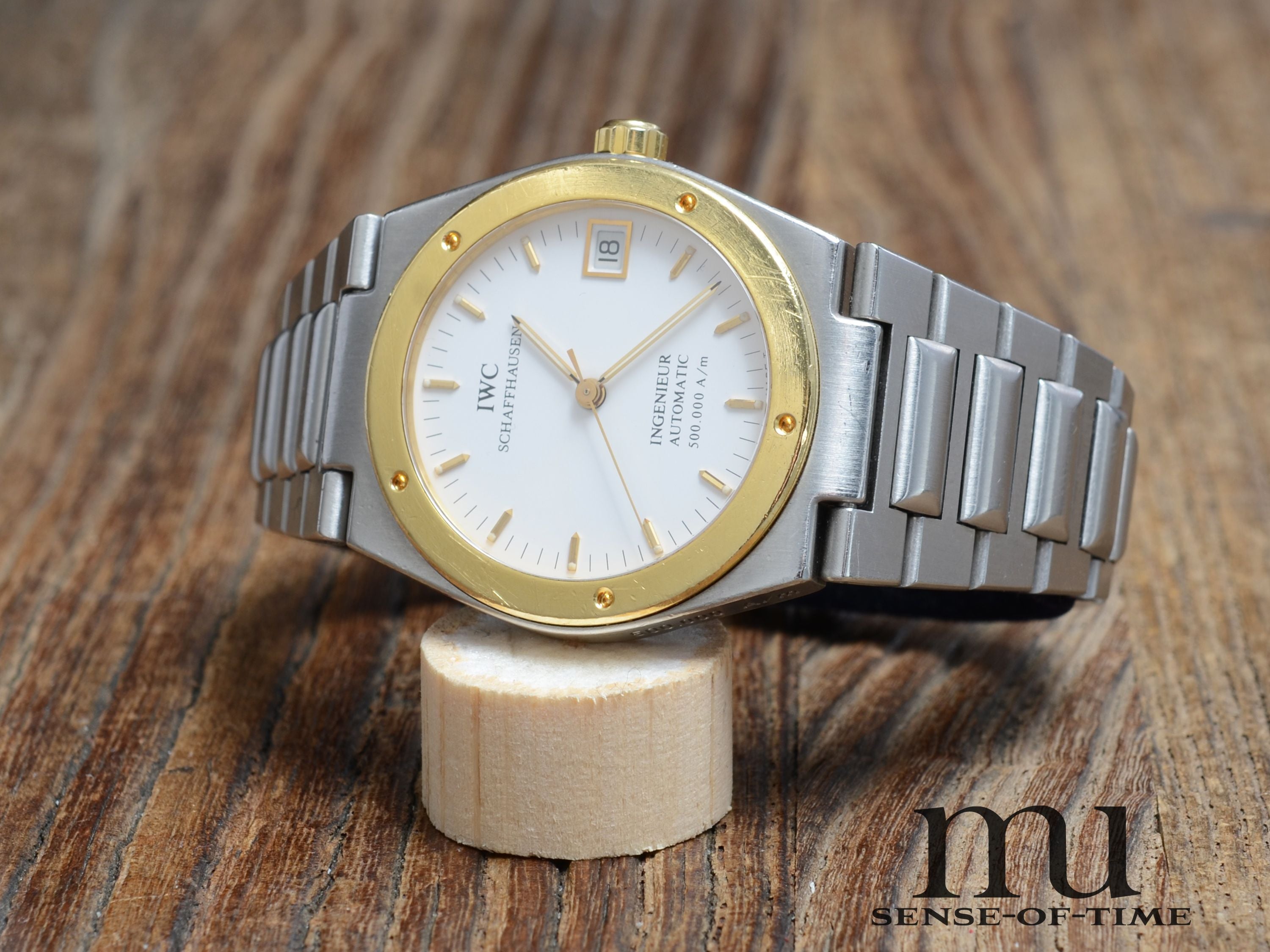 IWC Ingenieur Stahl/Gold 500.000 A/m, Weißes Zifferblatt, IW3508