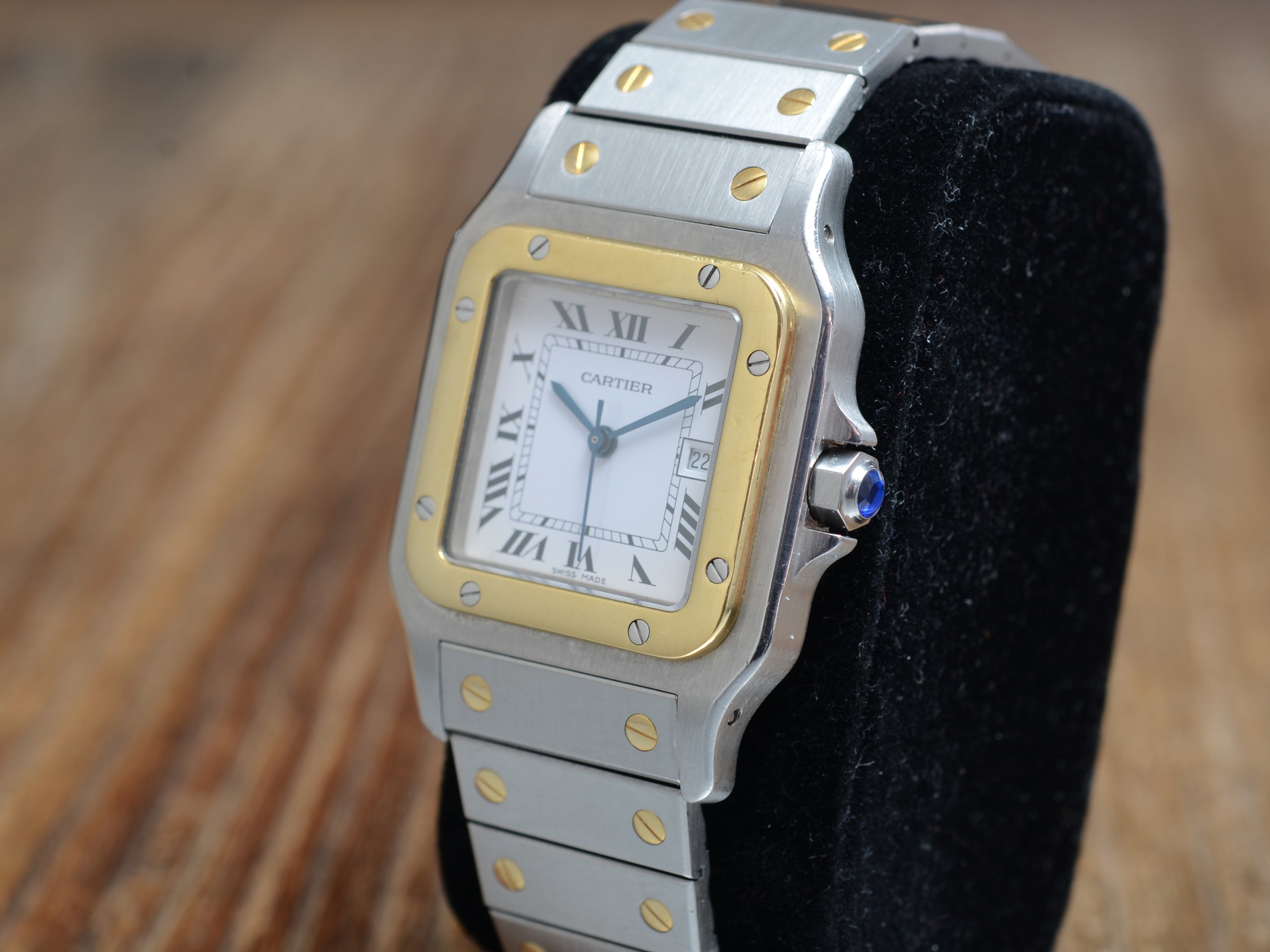 Cartier Santos de Cartier Galbée Automatik Stahl/Gold Medium, Full Set