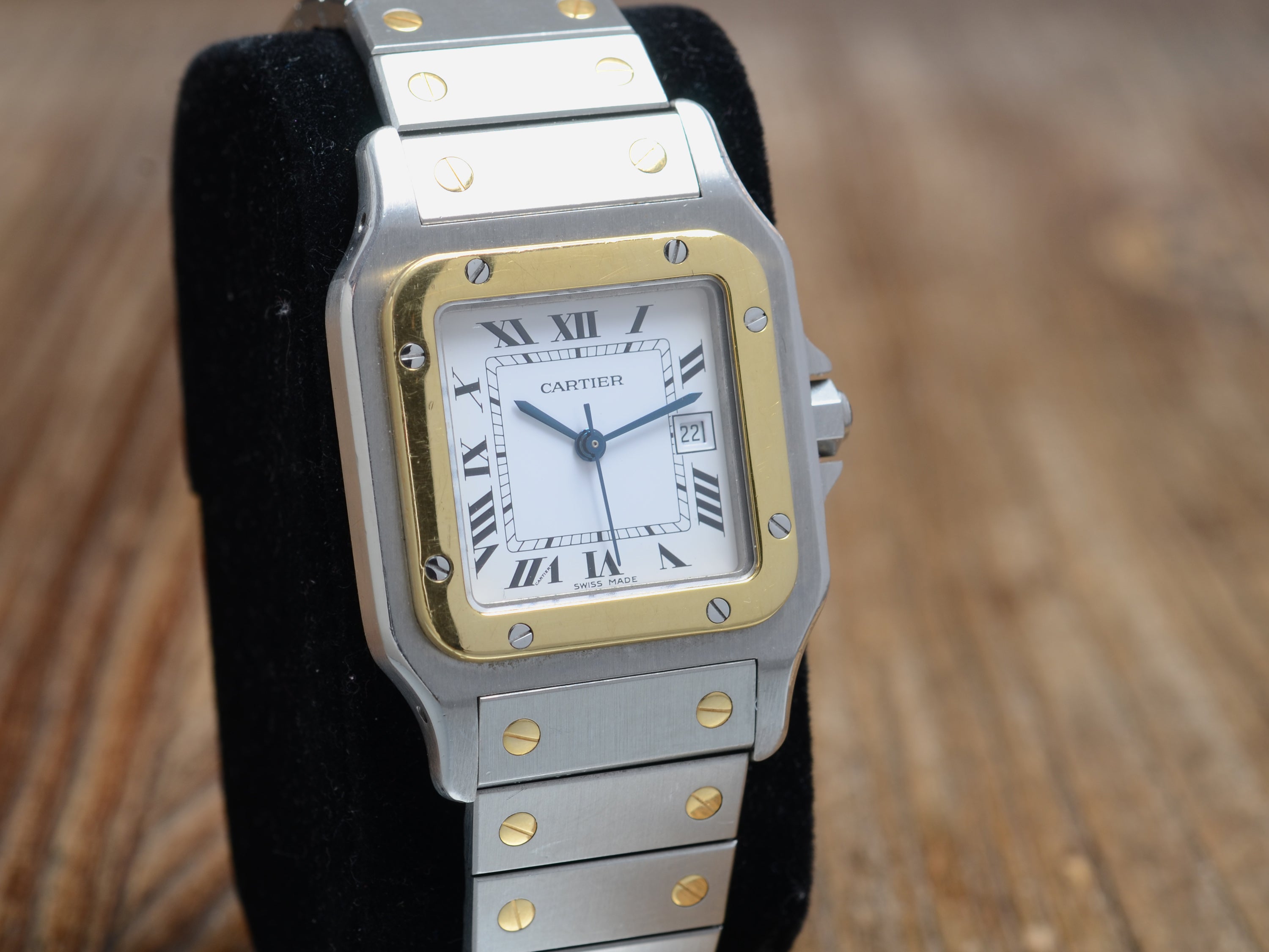 Cartier Santos de Cartier Galbée Automatik Stahl/Gold Medium, Full Set