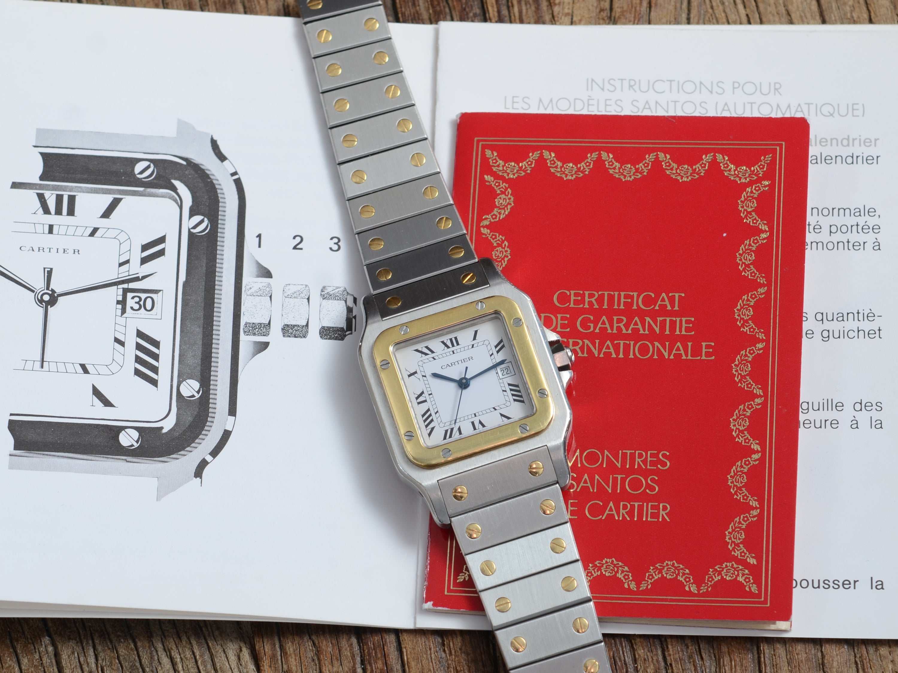Cartier Santos de Cartier Galbée Automatik Stahl/Gold Medium, Full Set