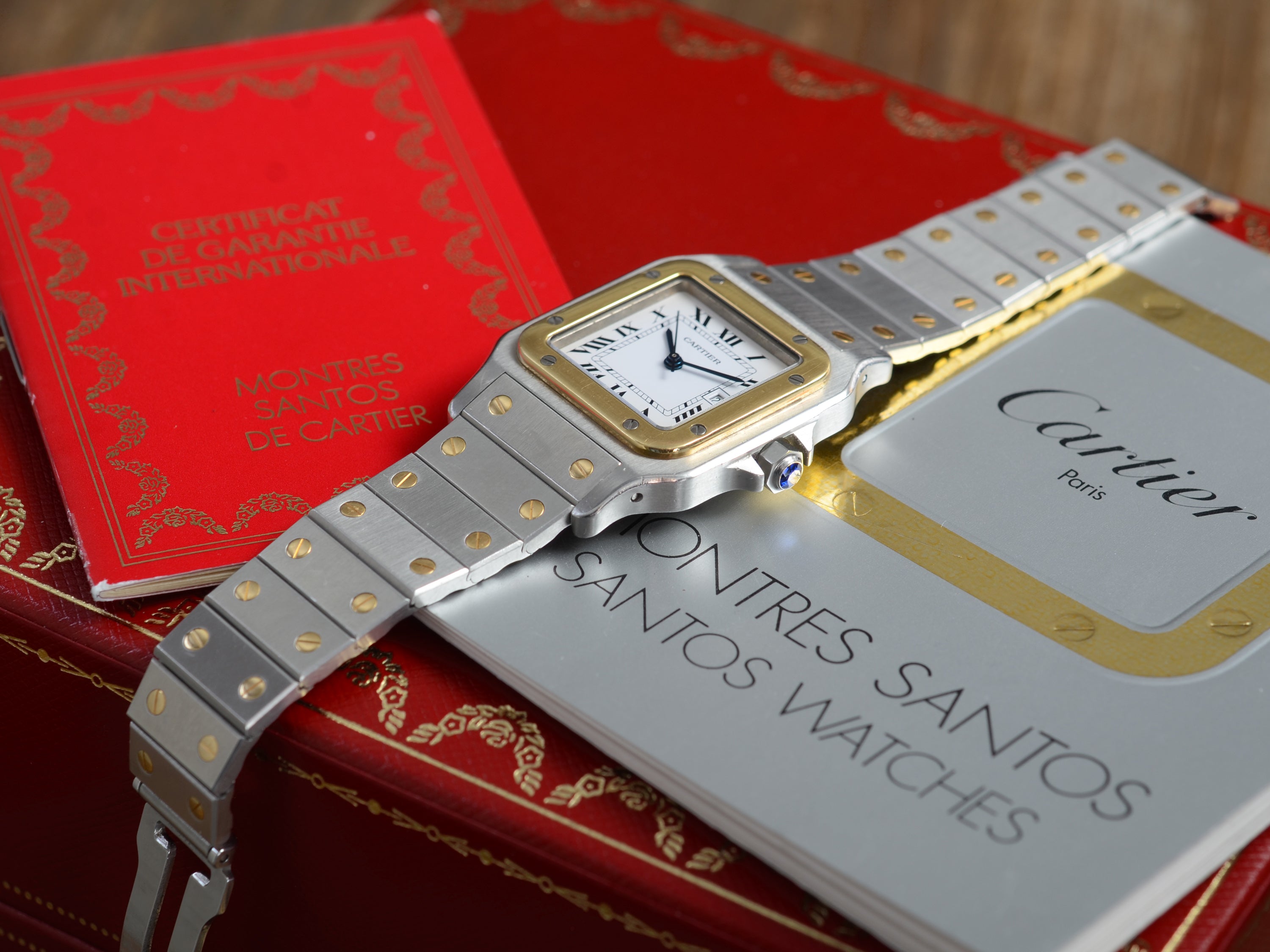 Cartier Santos de Cartier Galbée Automatik Stahl/Gold Medium, Full Set