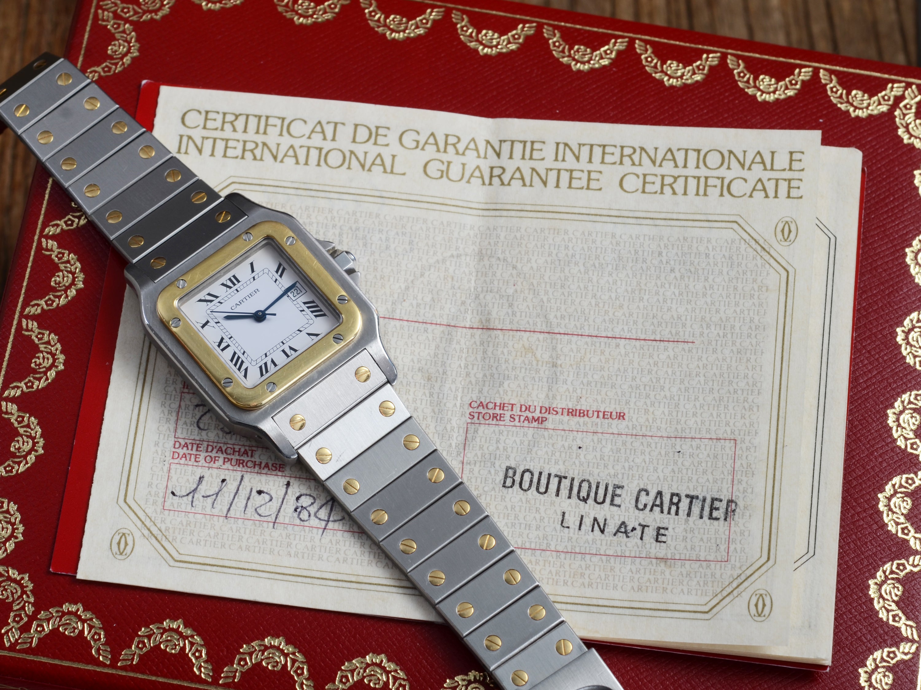 Cartier Santos de Cartier Galbée Automatik Stahl/Gold Medium, Full Set