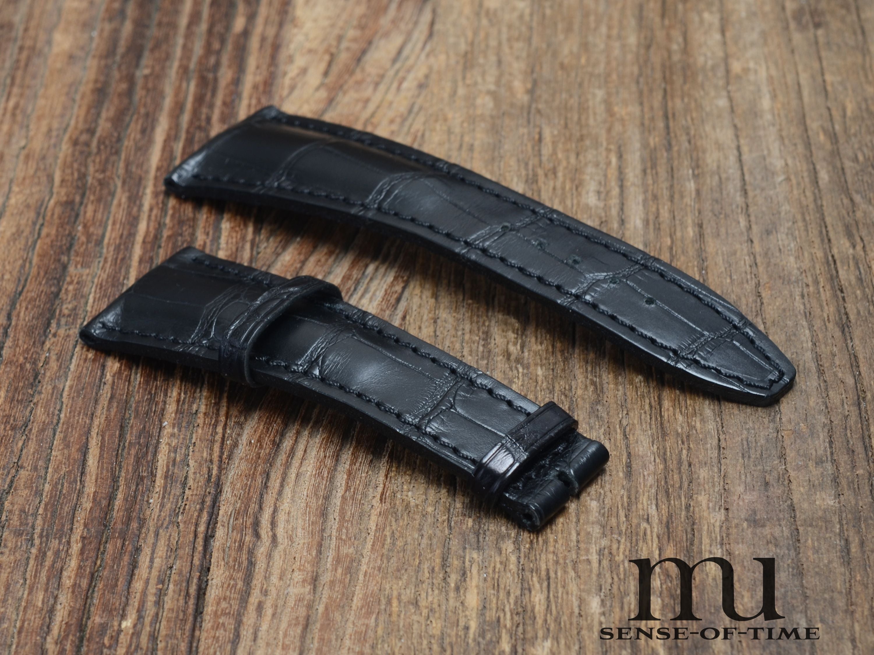 Zubehör: Maurice Lacroix Lederband, schwarz, 26 mm, NOS