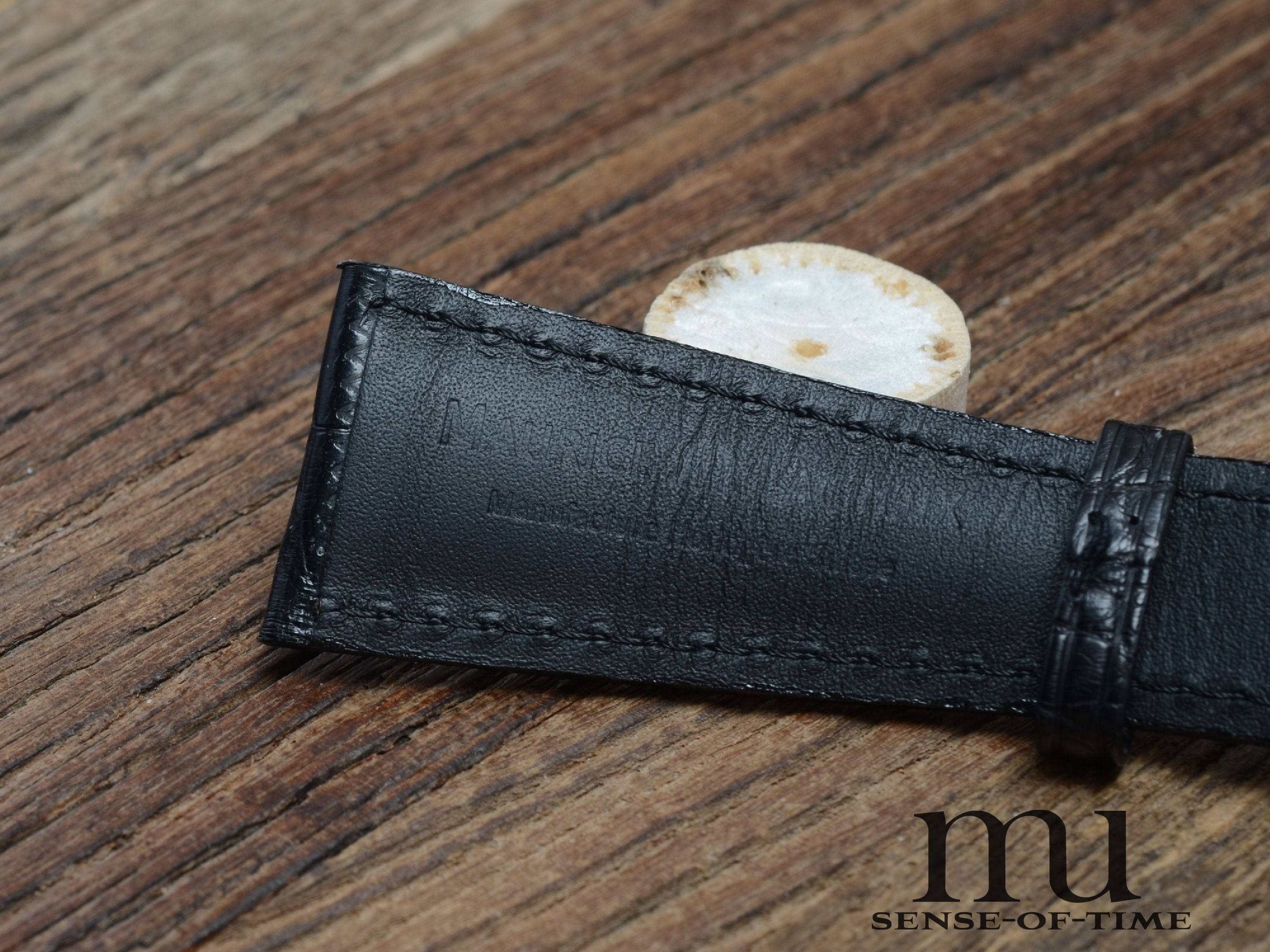 Zubehör: Maurice Lacroix Lederband, schwarz, 26 mm, NOS