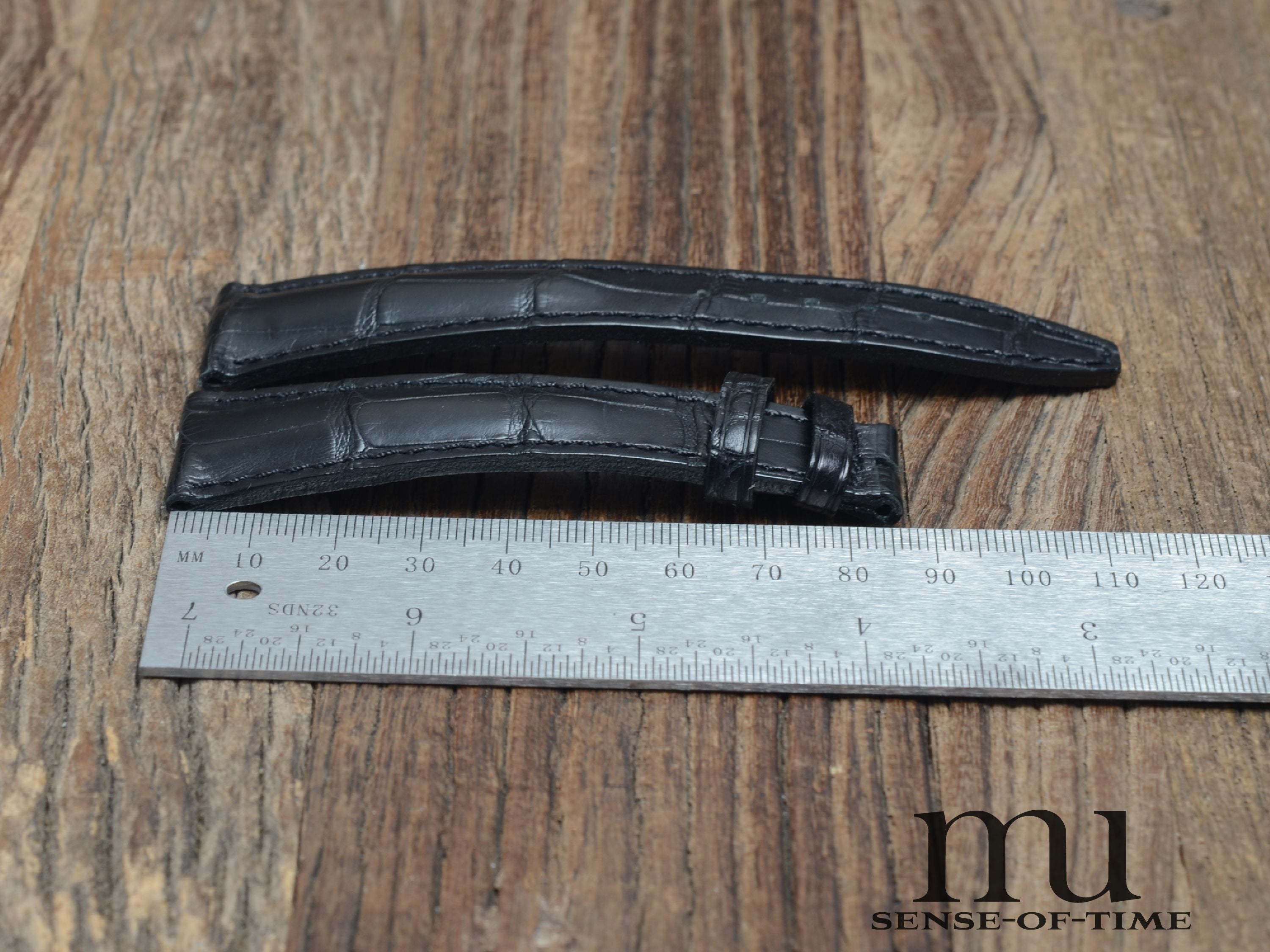 Zubehör: Maurice Lacroix Lederband, schwarz, 26 mm, NOS