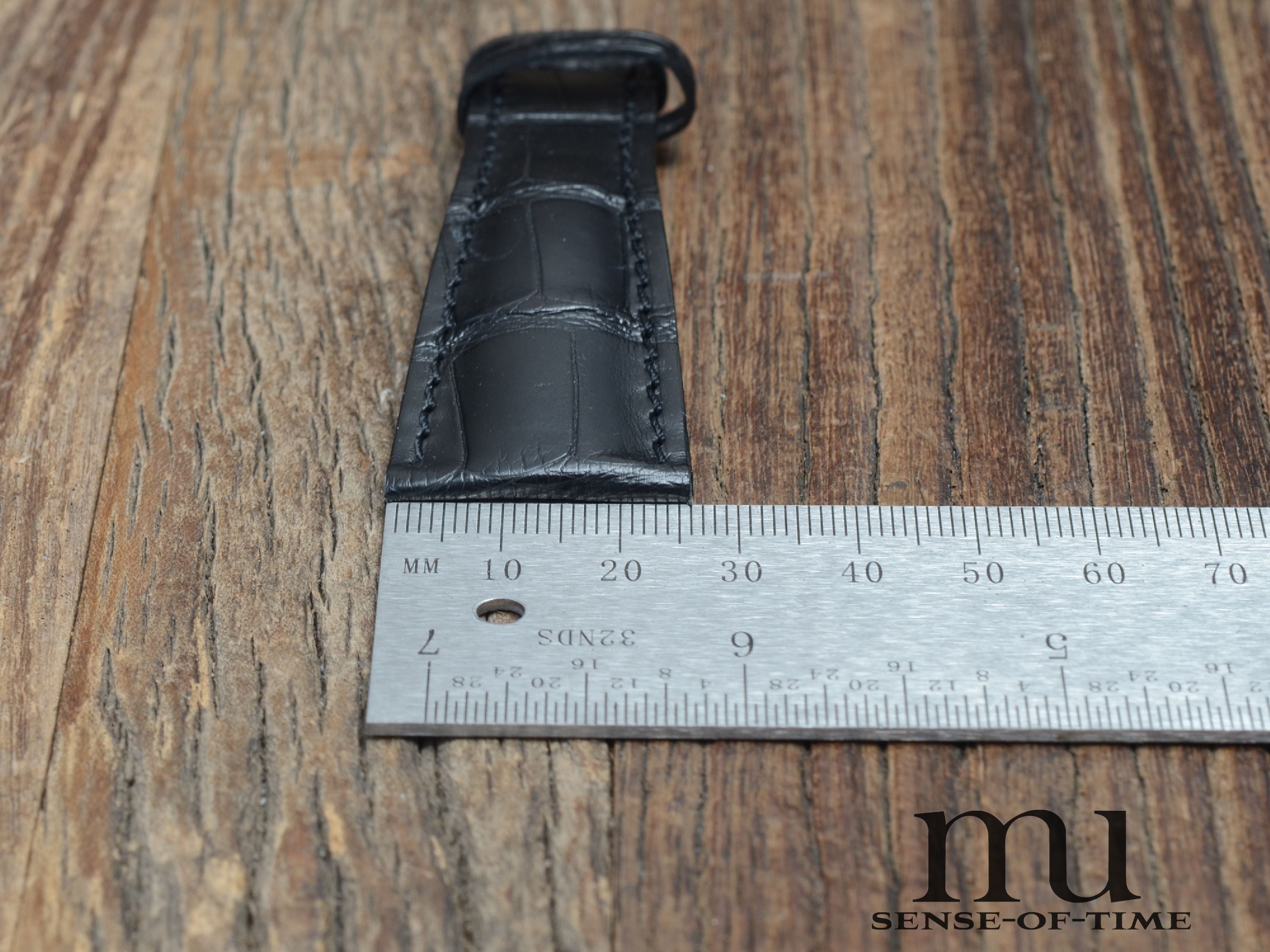 Zubehör: Maurice Lacroix Lederband, schwarz, 26 mm, NOS