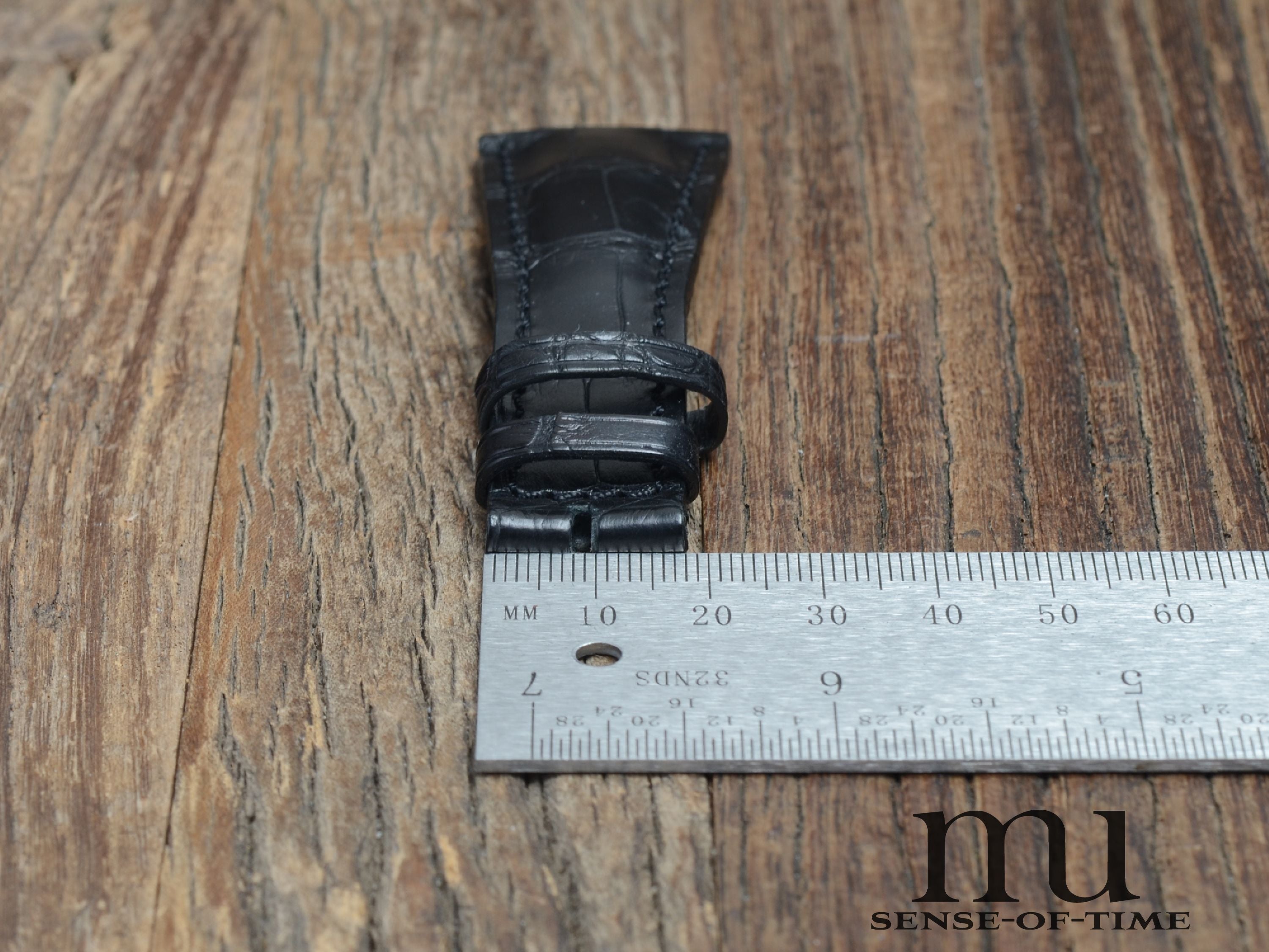 Zubehör: Maurice Lacroix Lederband, schwarz, 26 mm, NOS