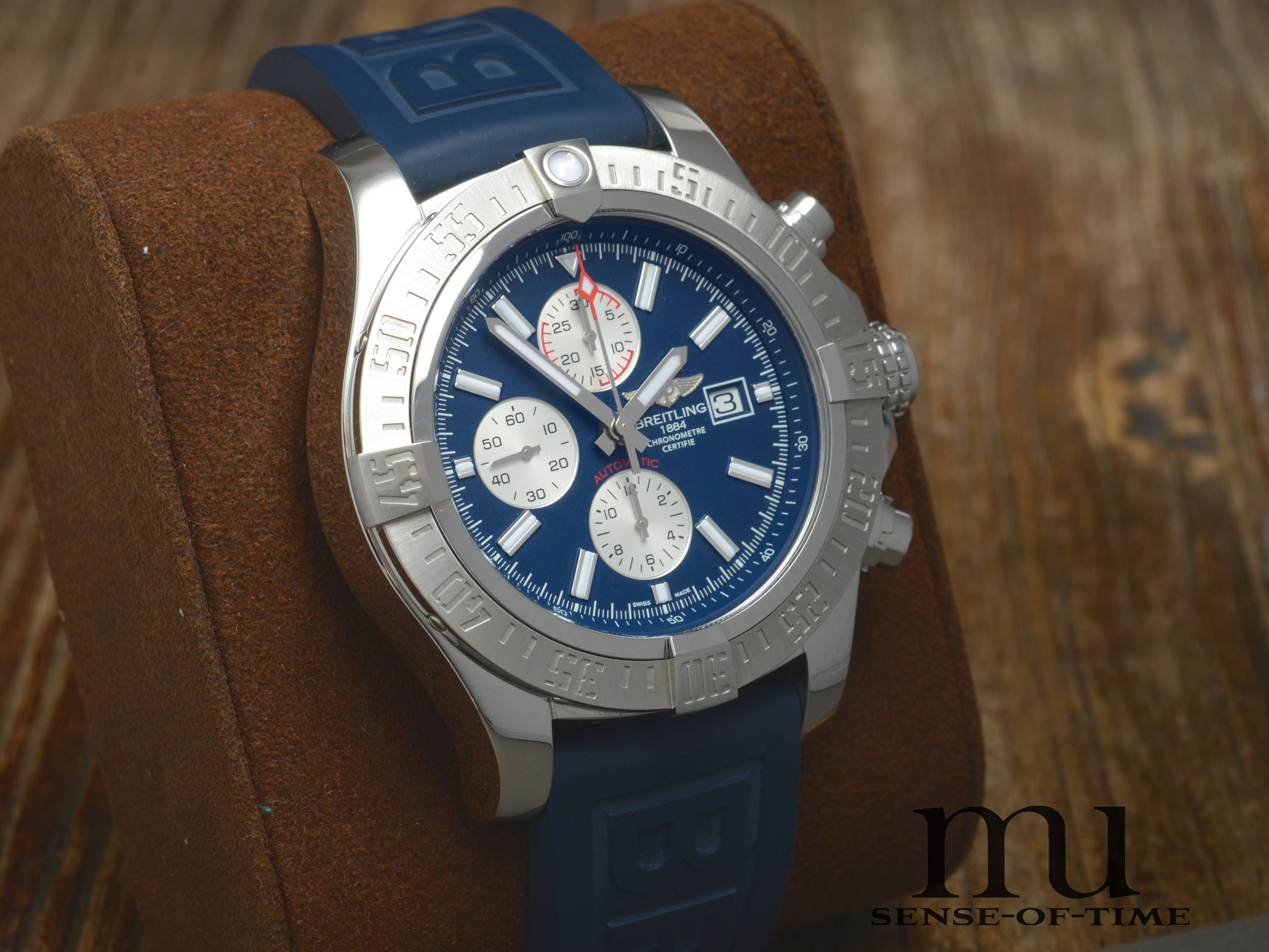 Breitling Super Avenger II Chronograph Blaues Zifferblatt 48mm, Ref.: A13371