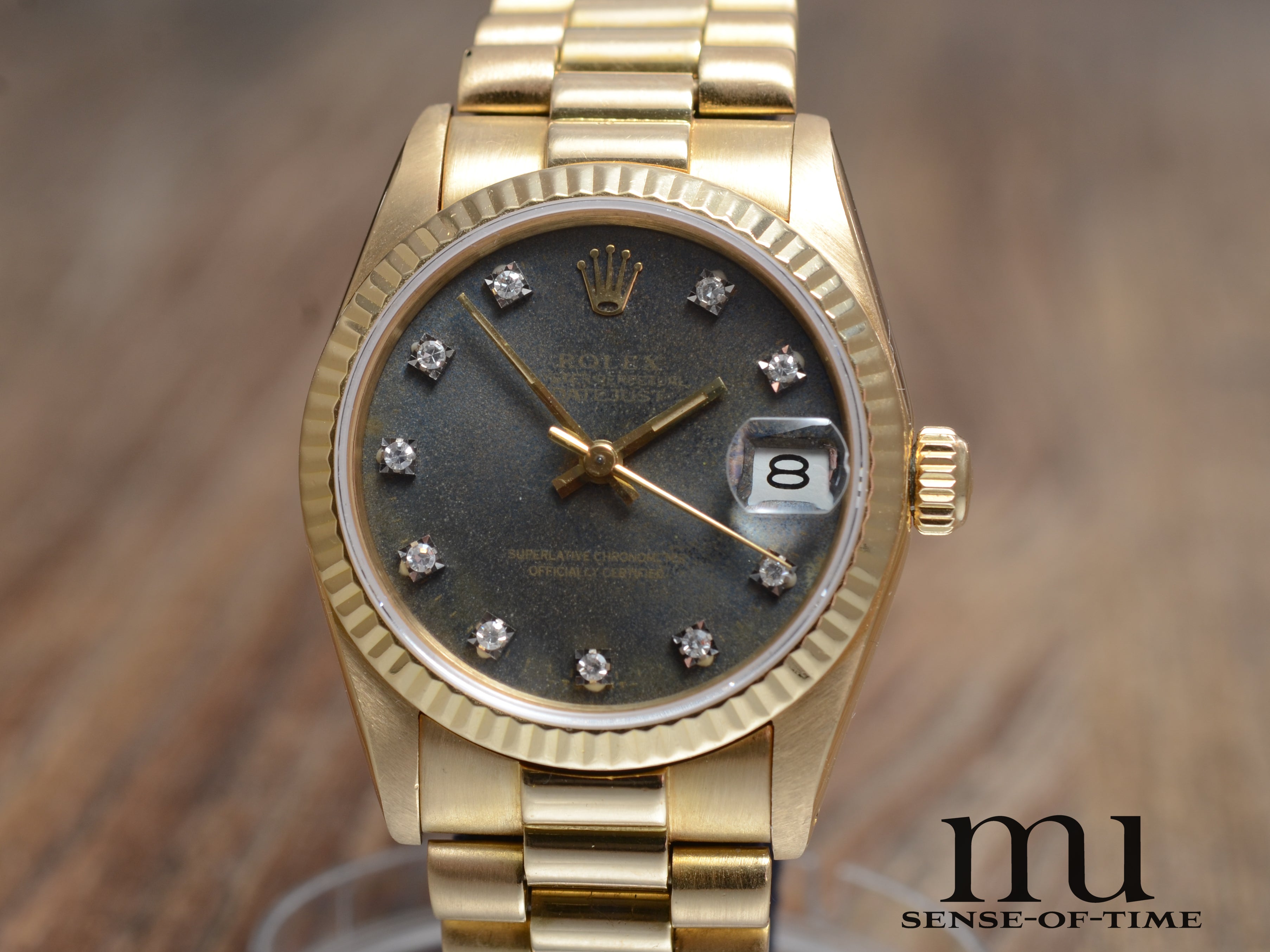 Rolex Datejust Lady 18kt Gold Ghost Diamant-Zifferblatt, Präsident-Bracelet, Ref.: 68278