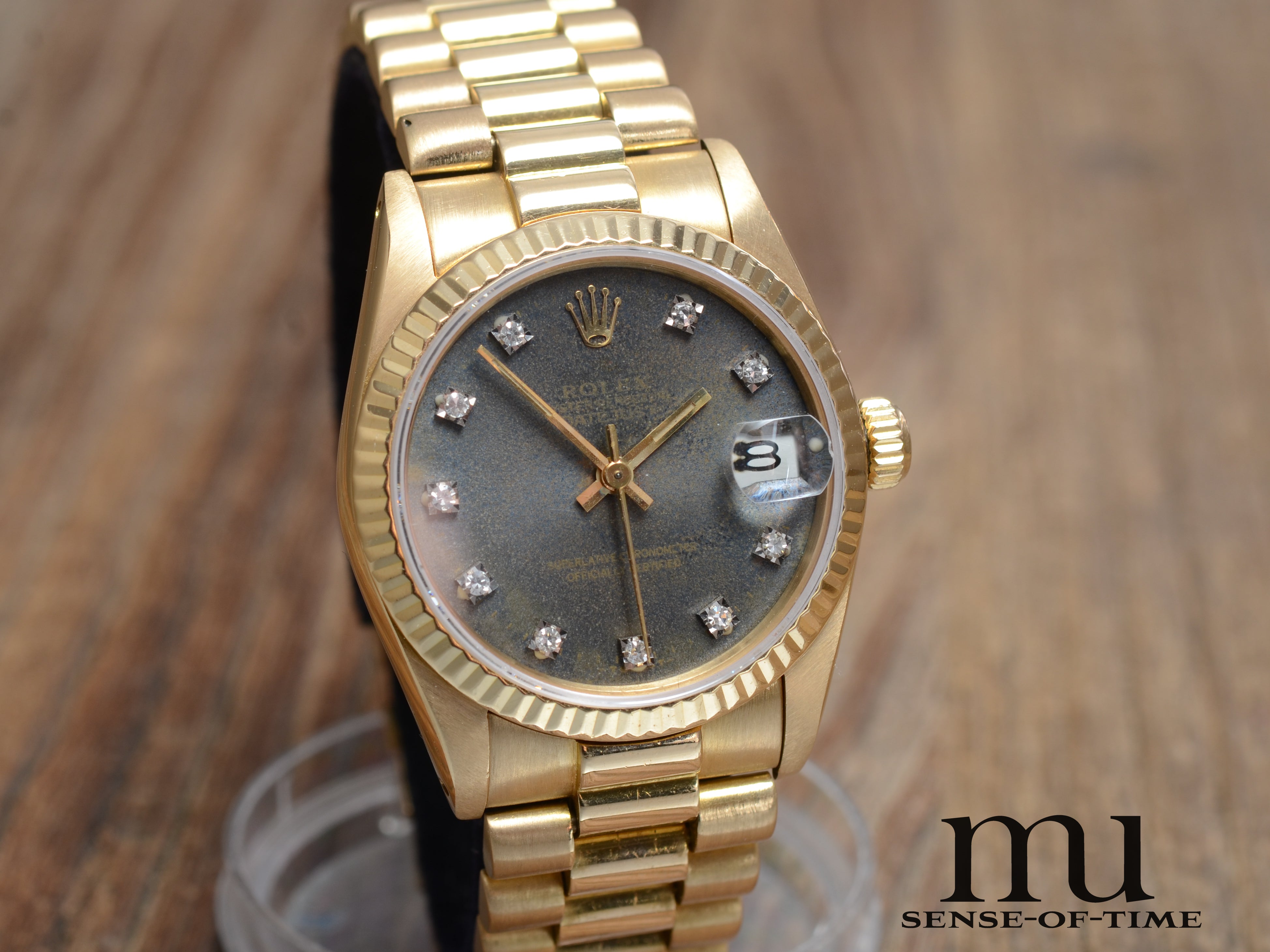 Rolex Datejust Lady 18kt Gold Ghost Diamant-Zifferblatt, Präsident-Bracelet, Ref.: 68278