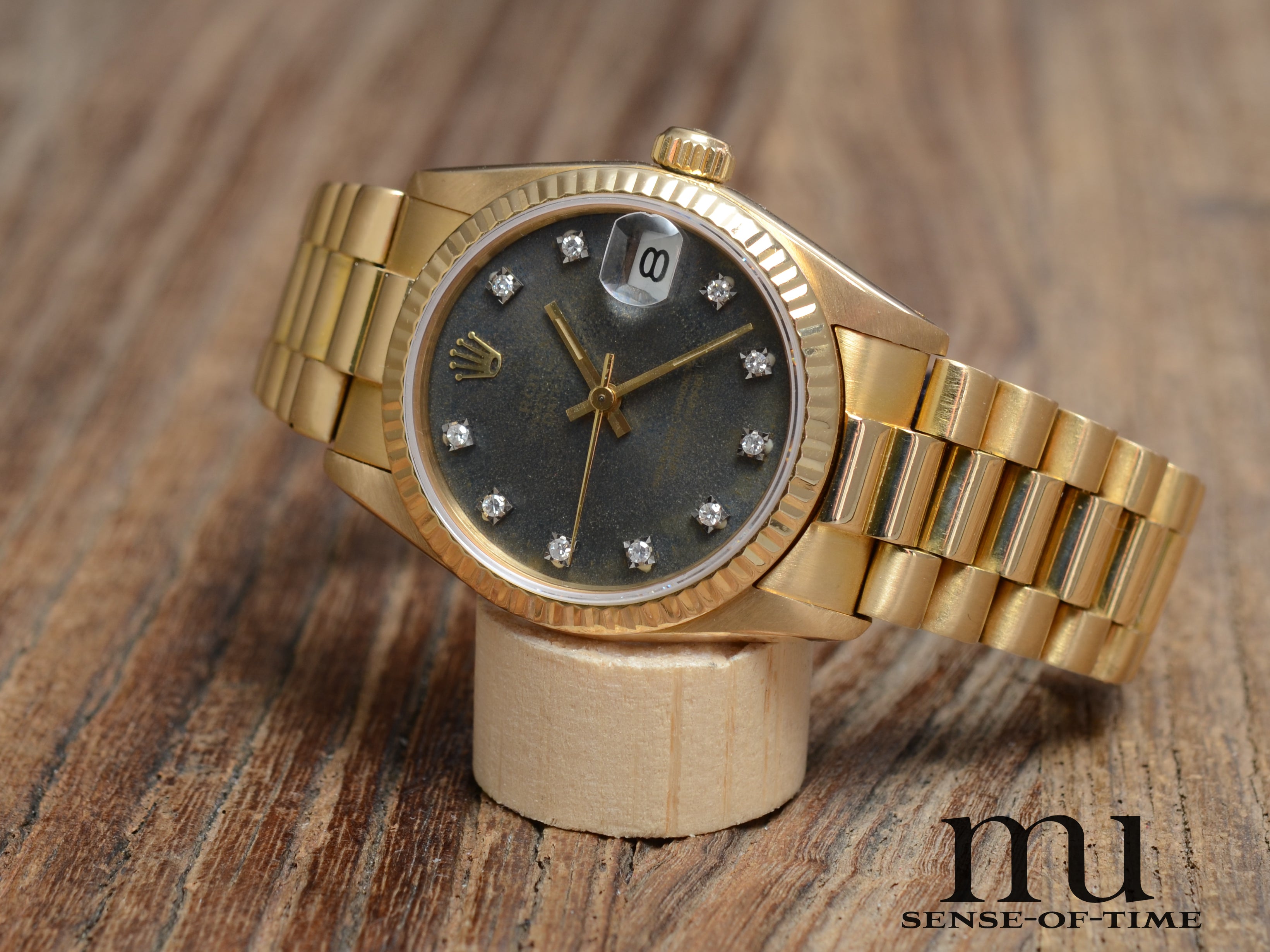 Rolex Datejust Lady 18kt Gold Ghost Diamant-Zifferblatt, Präsident-Bracelet, Ref.: 68278