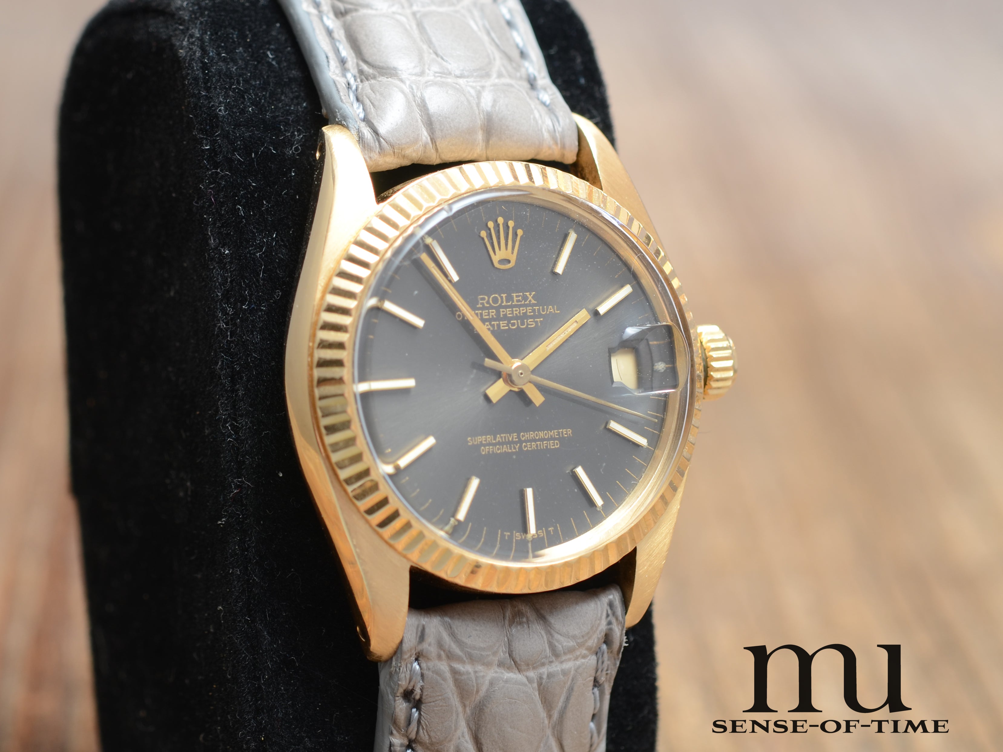 Rolex Datejust Lady 18kt Gold, graues Zifferblatt, 31mm, Ref.: 6824