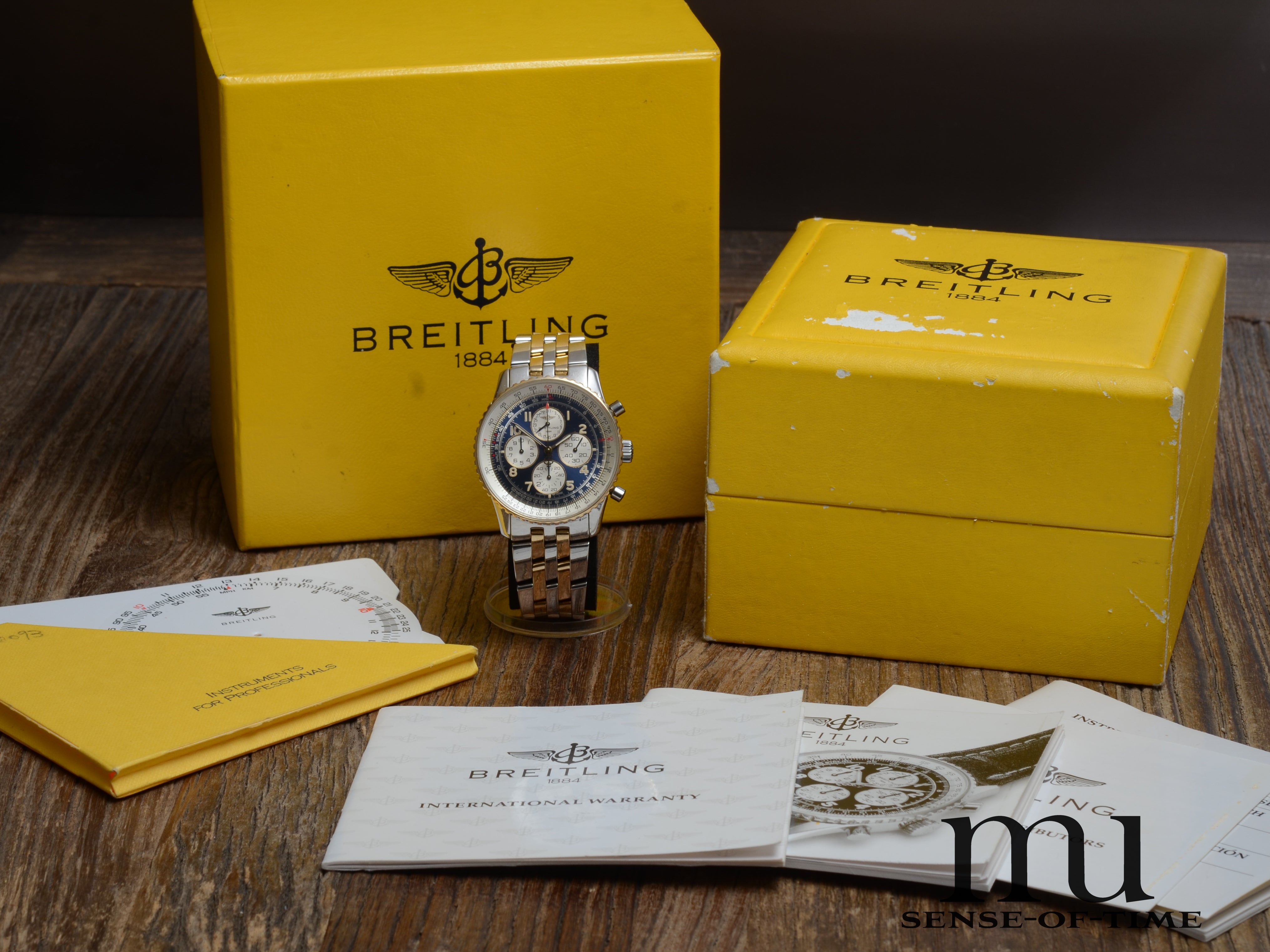 Breitling Navitimer Airborne Stahl/Gold mit Pilotband, 38mm, Full Set, Ref.: D33030