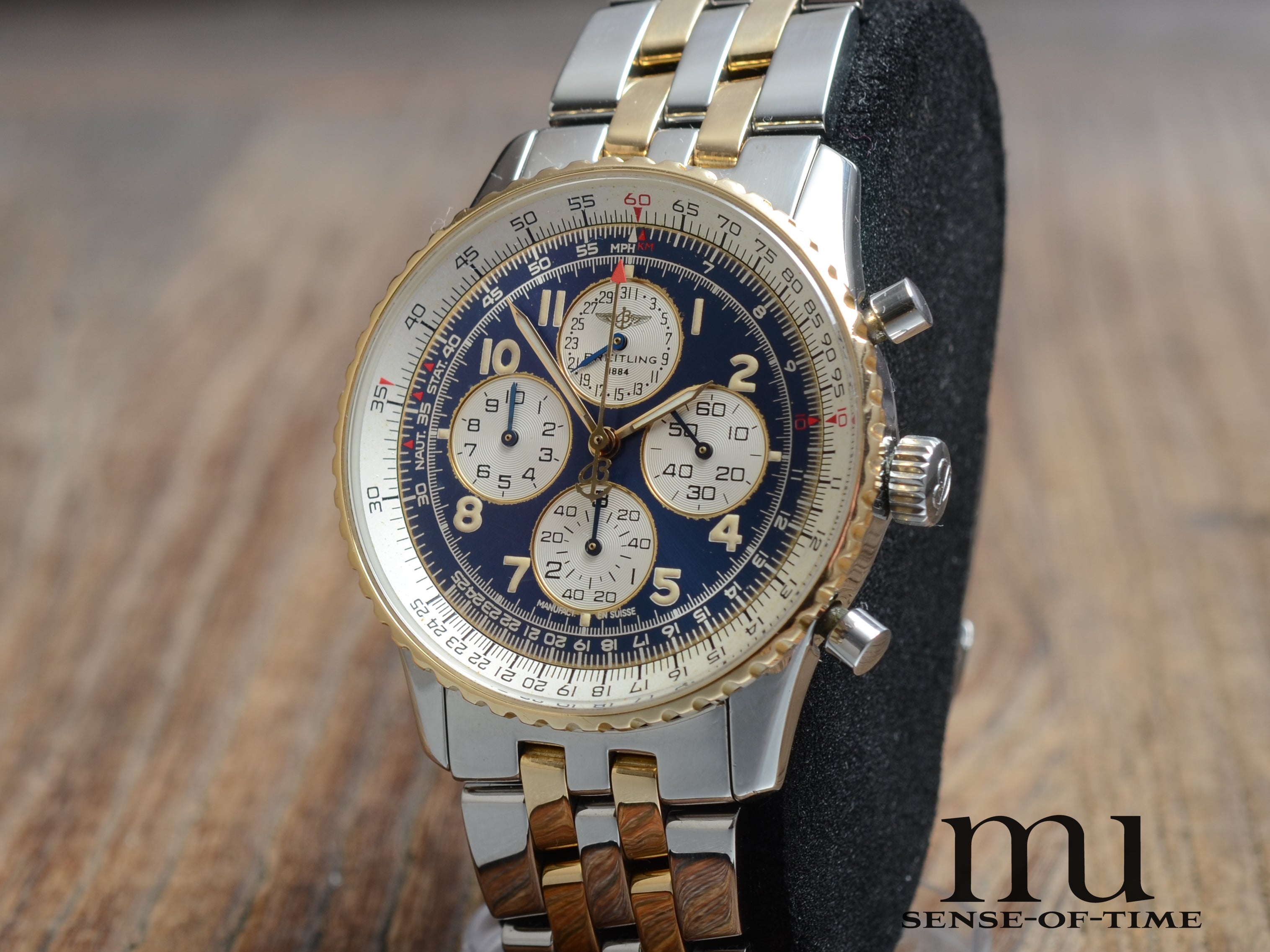 Breitling Navitimer Airborne Stahl/Gold mit Pilotband, 38mm, Full Set, Ref.: D33030