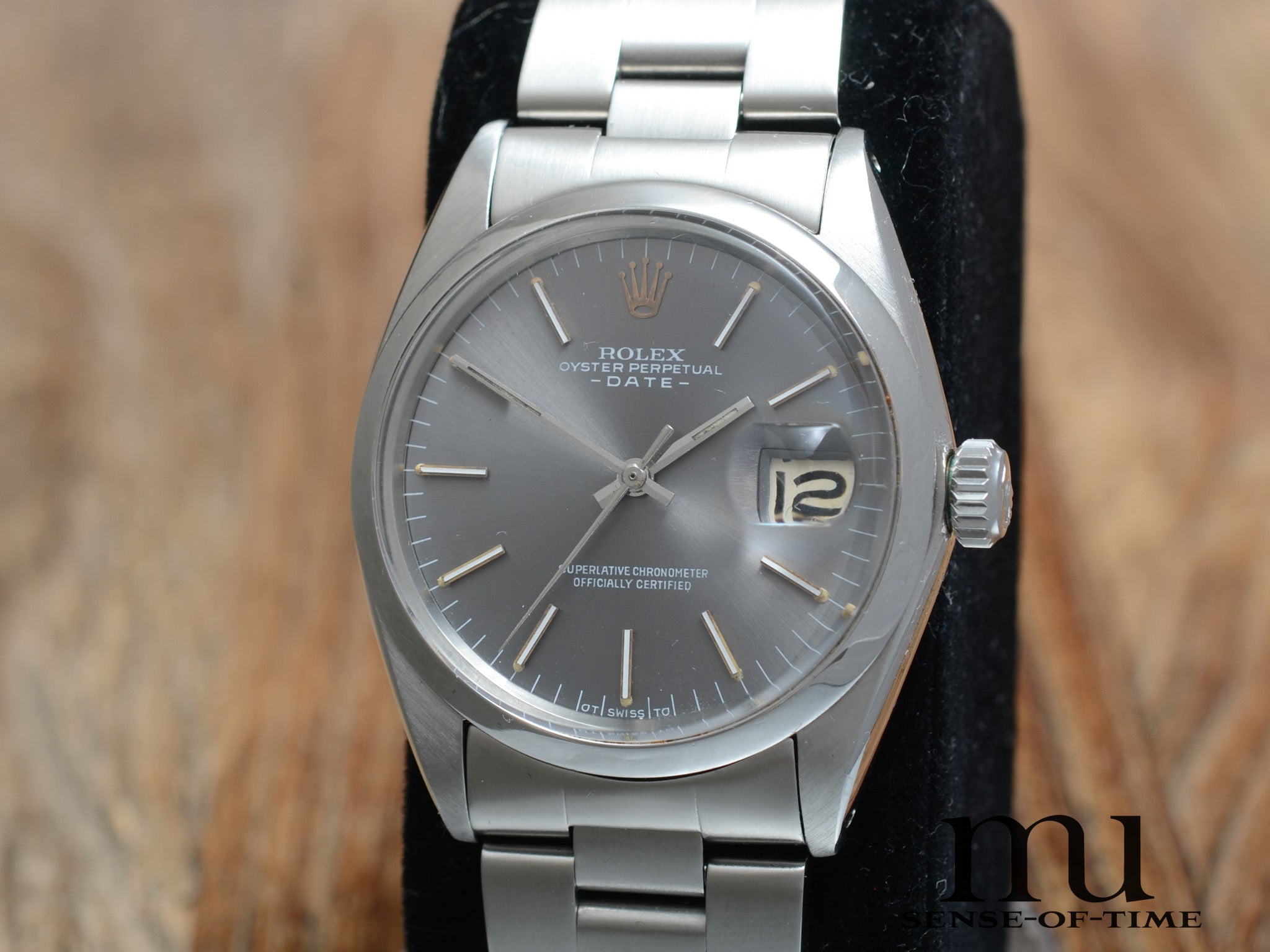 Rolex Oyster Perpetual Date 34mm Vintage, Grey Tritium Dial, Ref. 1500