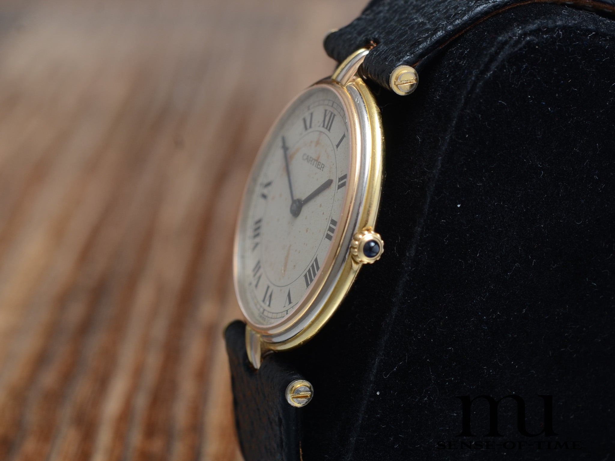 Cartier Vendome Trinity 18kt Gold, Patina Dial, Ref.: 81003