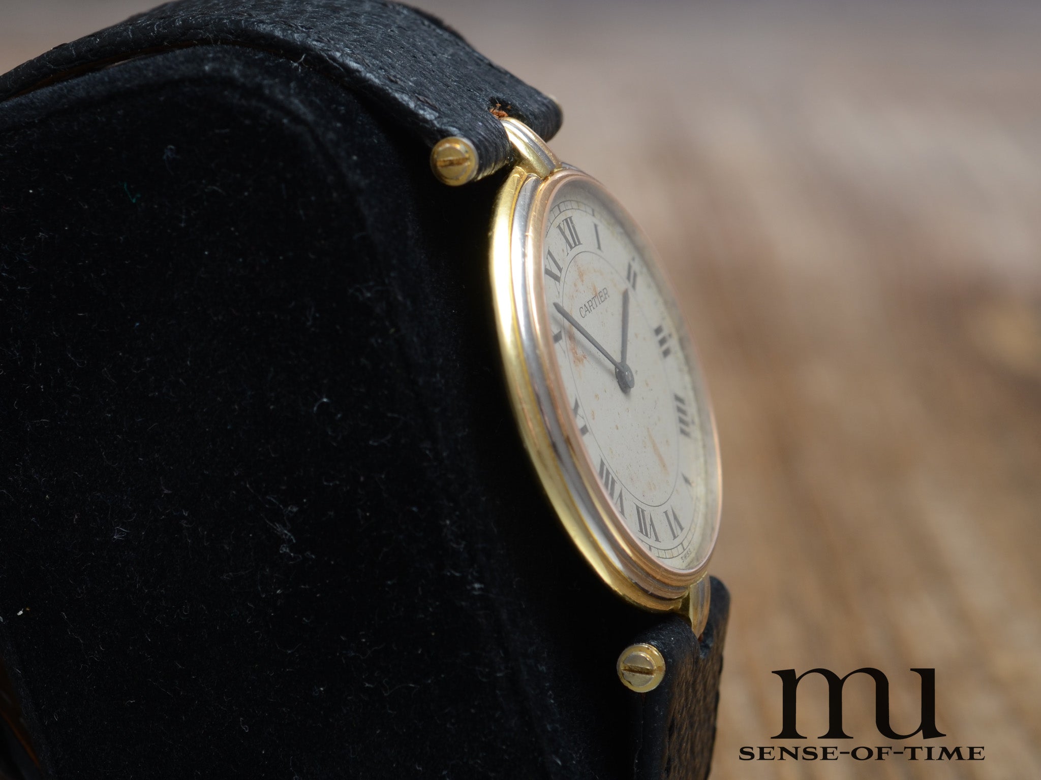 Cartier Vendome Trinity 18kt Gold, Patina Dial, Ref.: 81003