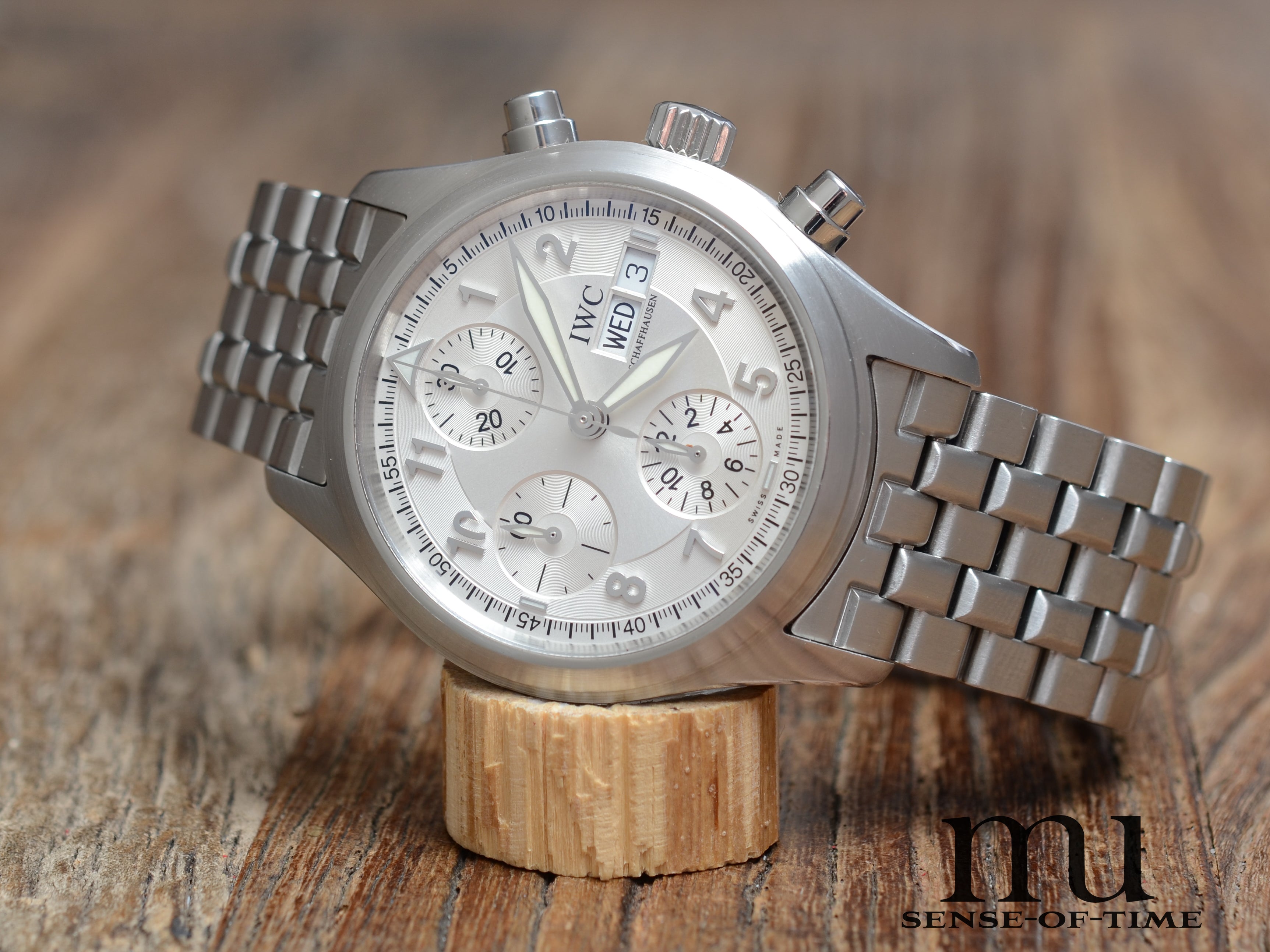 IWC Fliegeruhr-Chronograph mit Edelstahlband, Pilot's Watch, IW3717-05