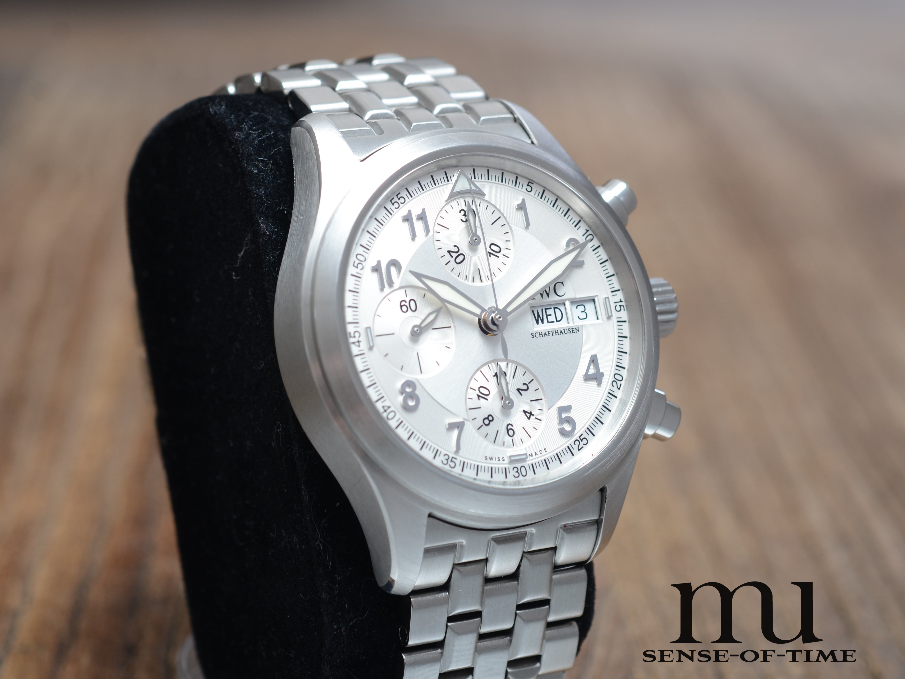 IWC Fliegeruhr-Chronograph mit Edelstahlband, Pilot's Watch, IW3717-05