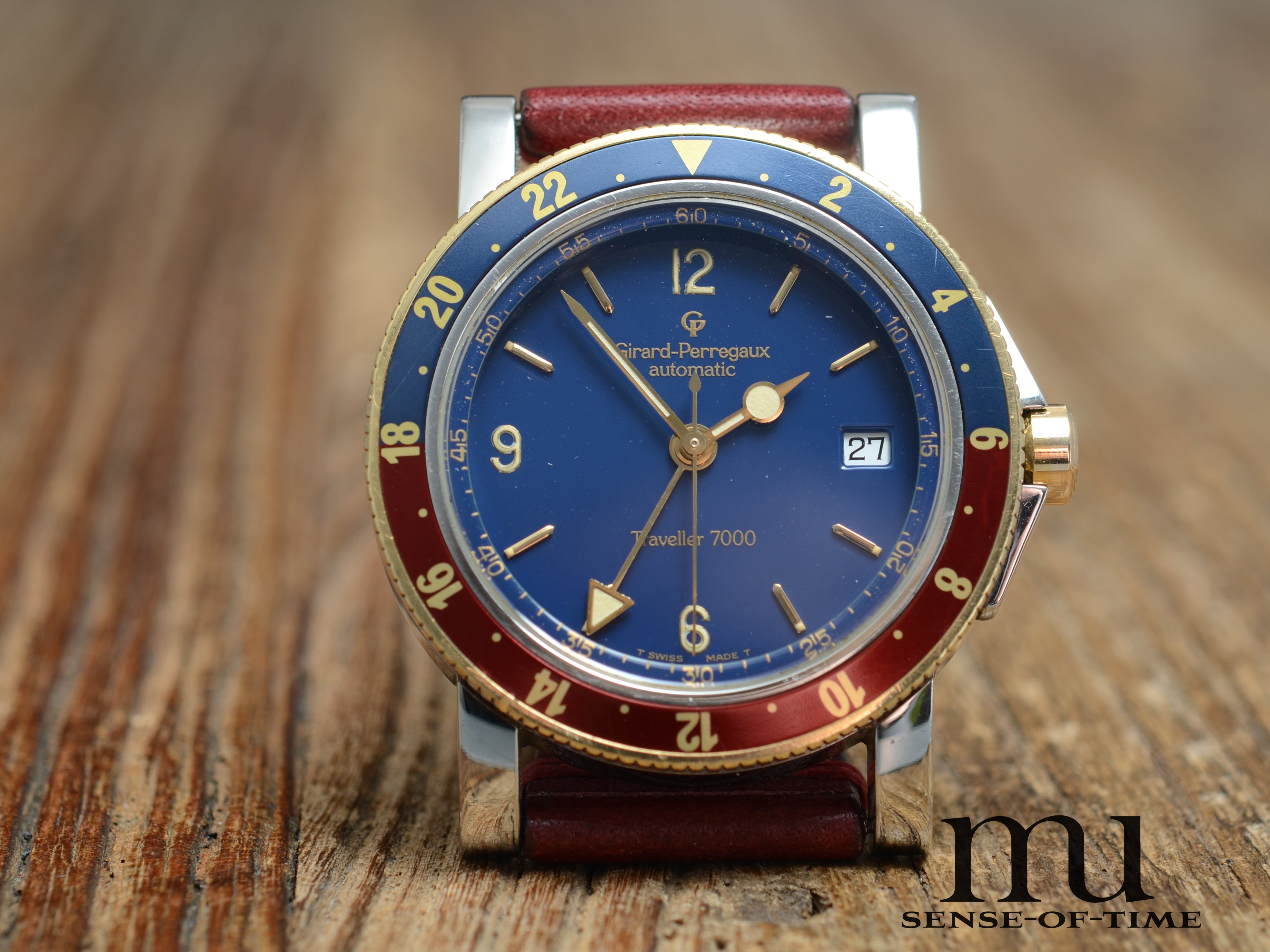 Girard Perregaux Traveller Stahl/Gold Pepsi, Ref: 7200