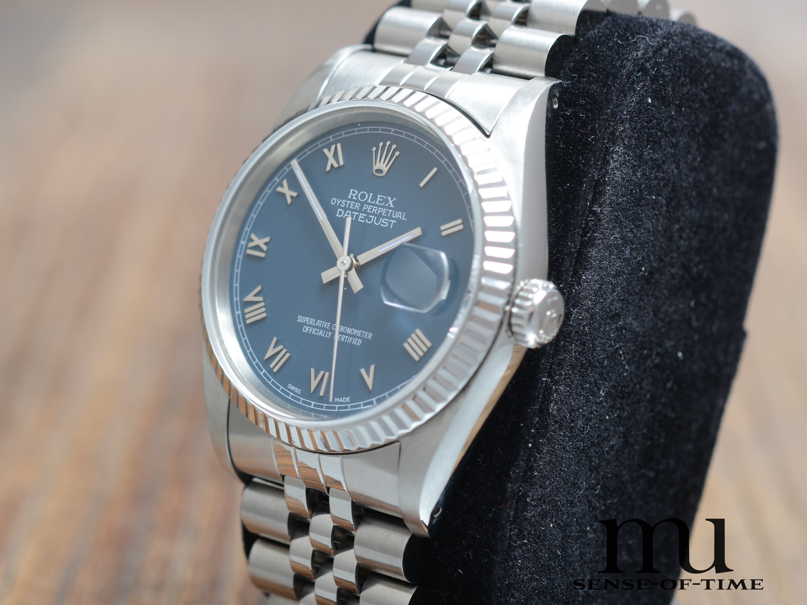 Rolex Datejust 36mm, seltenes matt-blaues Zifferblatt, Jubilee, Ref. 16234