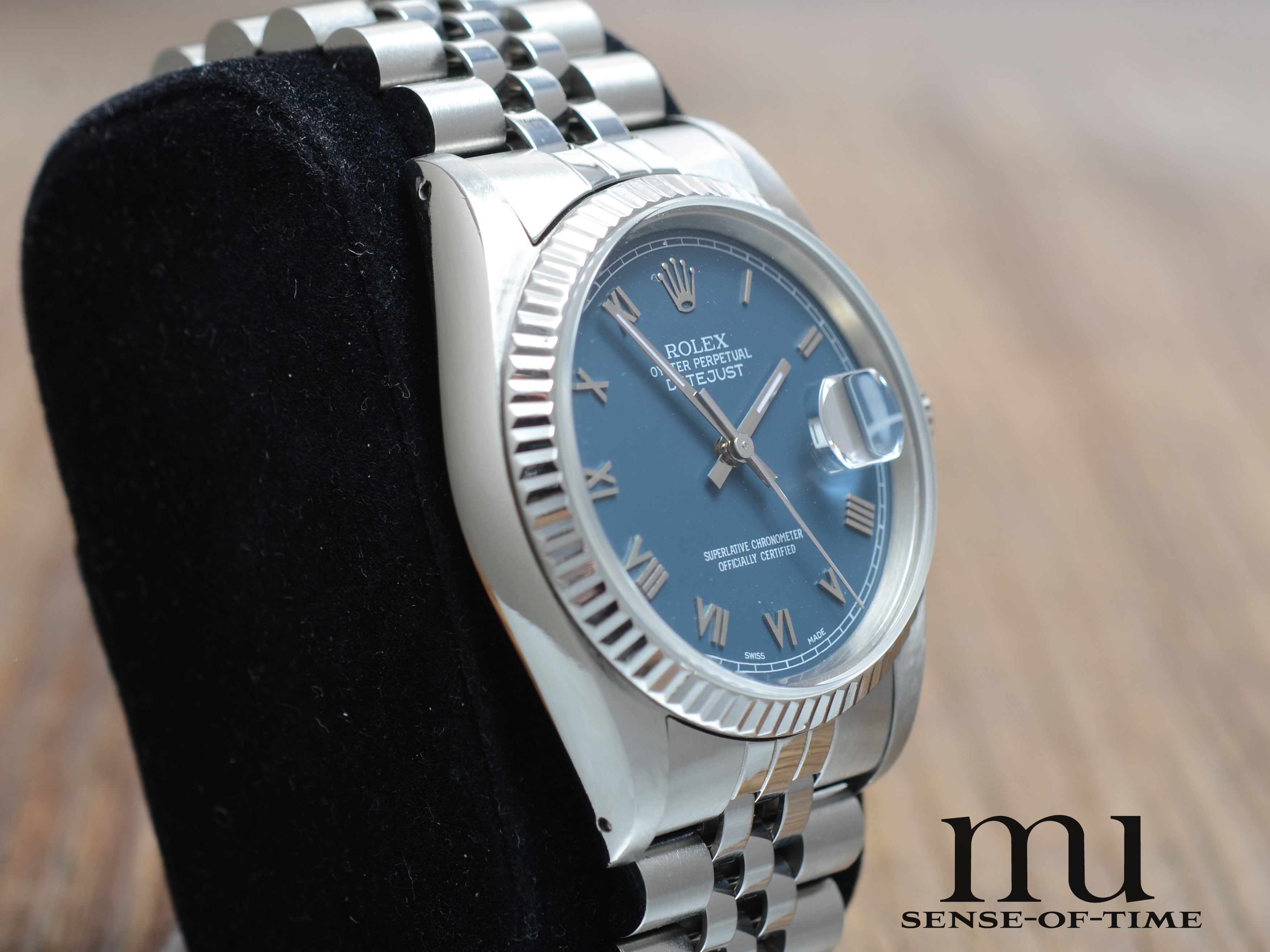 Rolex Datejust 36mm, seltenes matt-blaues Zifferblatt, Jubilee, Ref. 16234