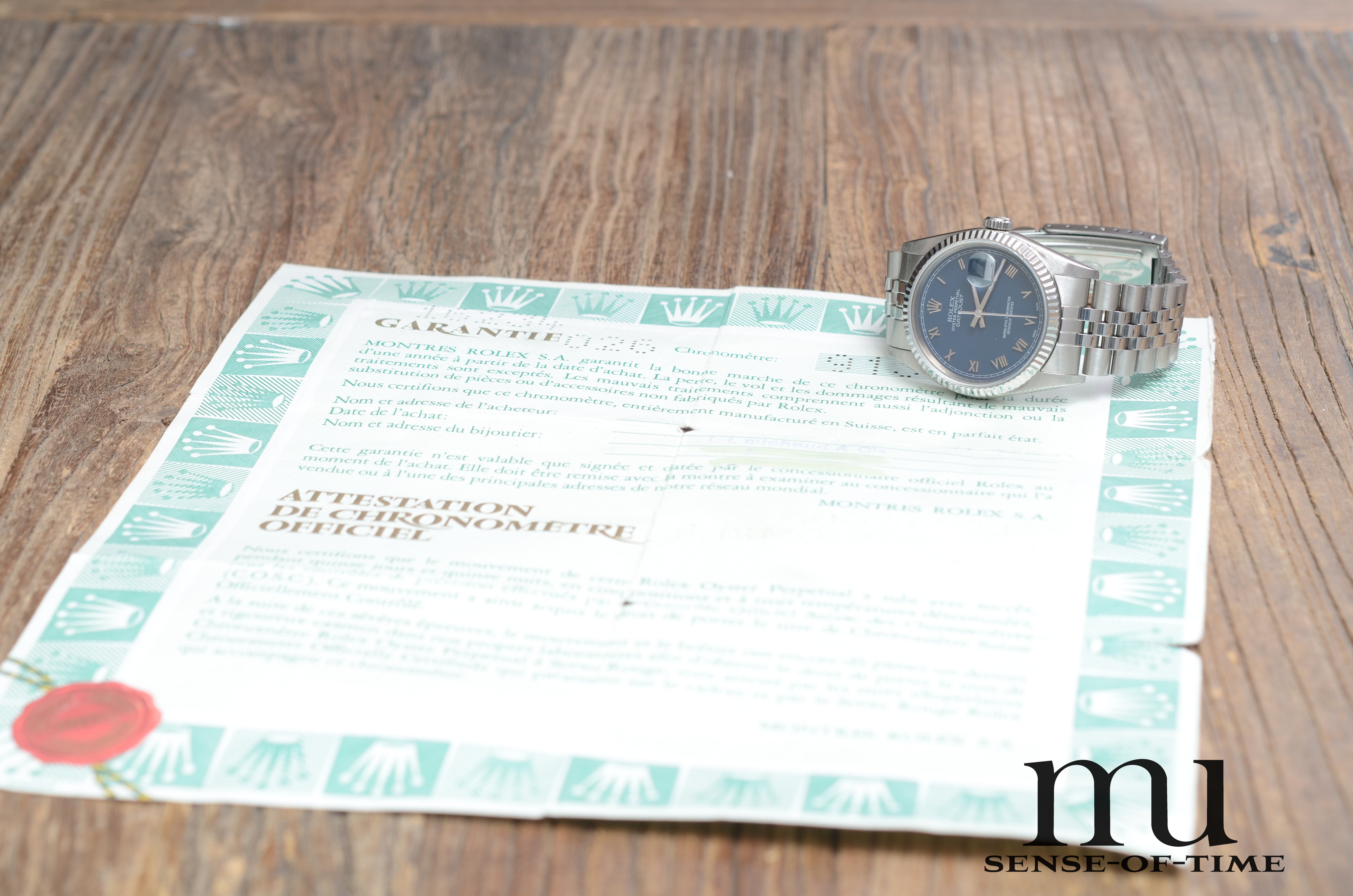 Rolex Datejust 36mm, seltenes matt-blaues Zifferblatt, Jubilee, Ref. 16234