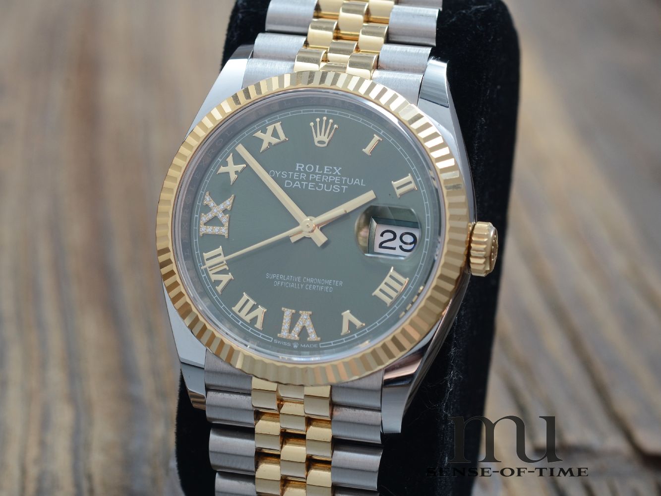 Rolex Datejust Olive Diamond Dial Jubilee-Bracelet, Ref: 126233