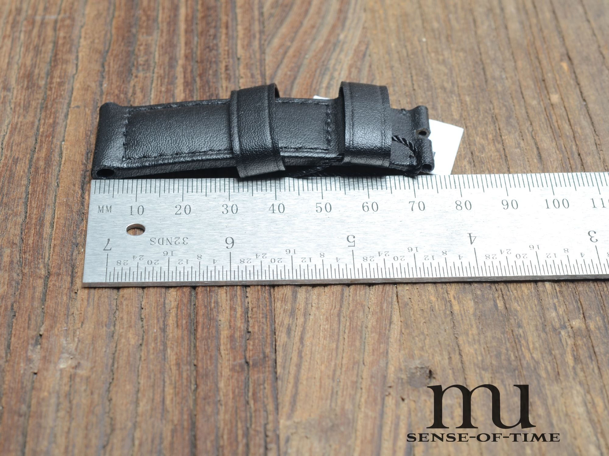 Zubehör: Panerai Lederband 24mm für Dornschließe, schwarz, neu