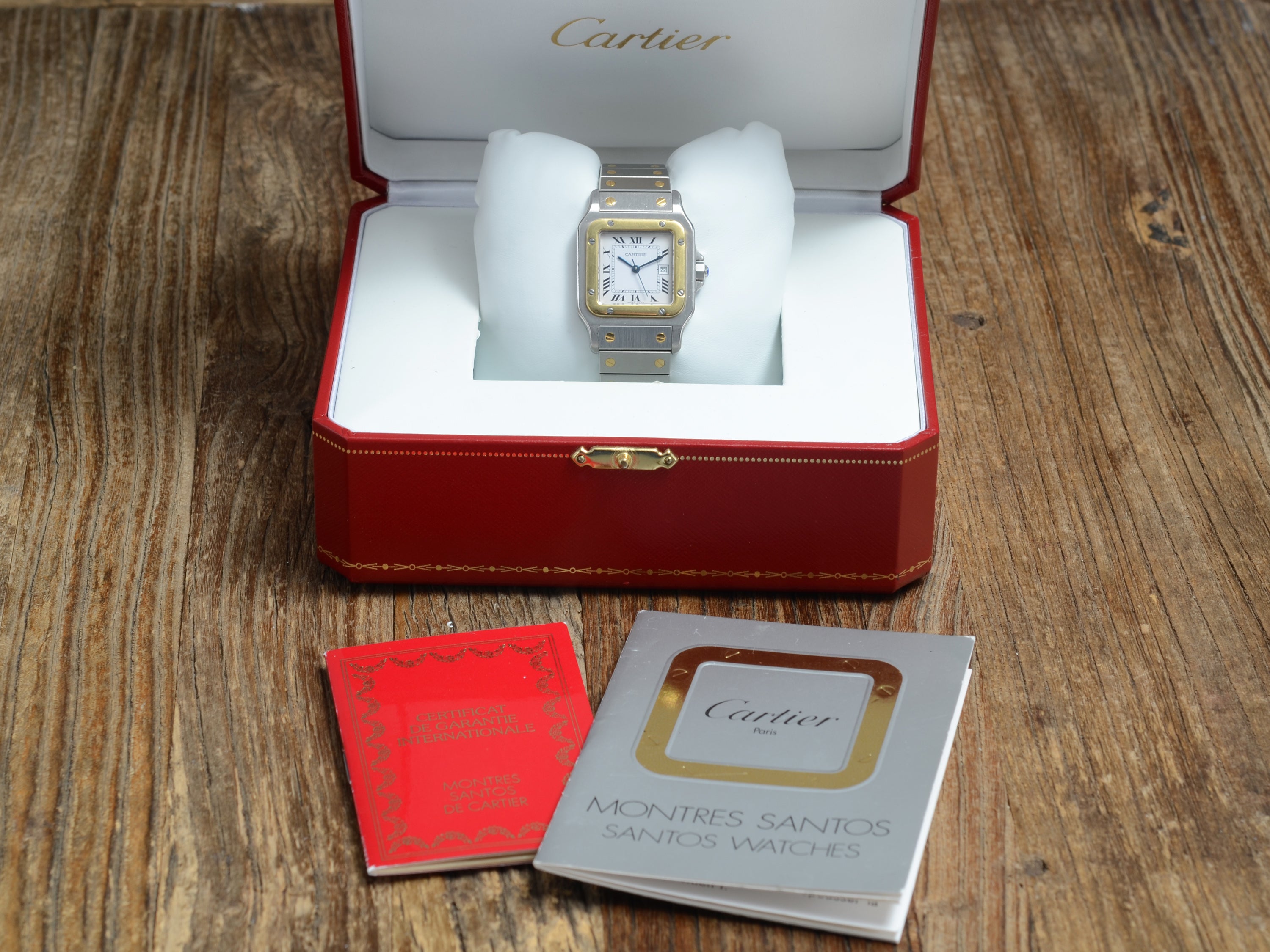 Cartier Santos de Cartier Galbée Automatik Stahl/Gold Medium, Full Set